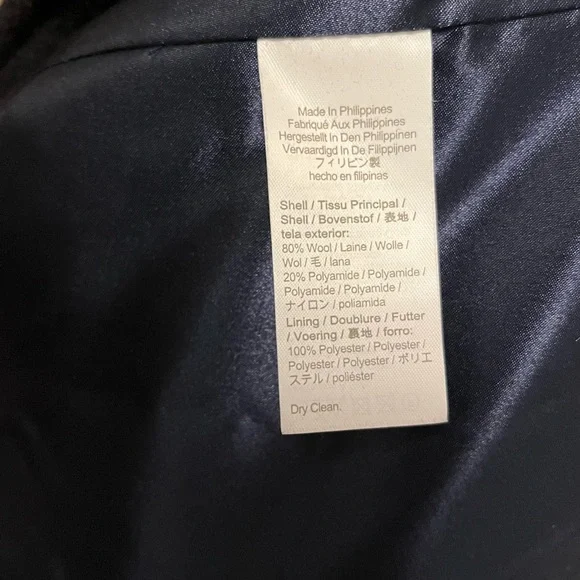 J Crew Black Cocoon Villa coat italian stadium cloth wool tortoise button funnel - Picture 11 of 11